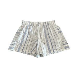 Fat Face High Waist Blue and White Striped Shorts